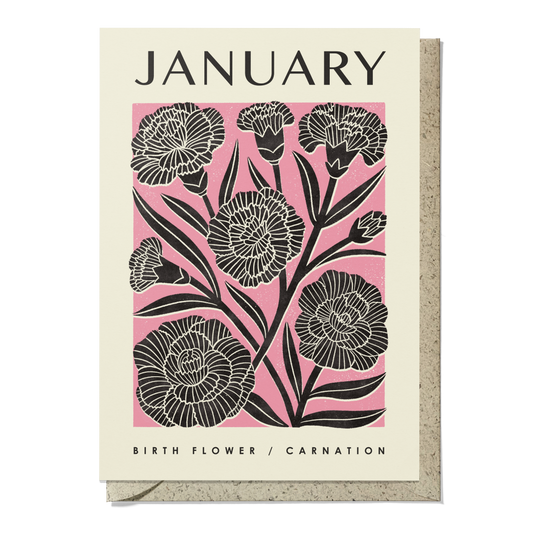 January Carnation Reusable Art Card