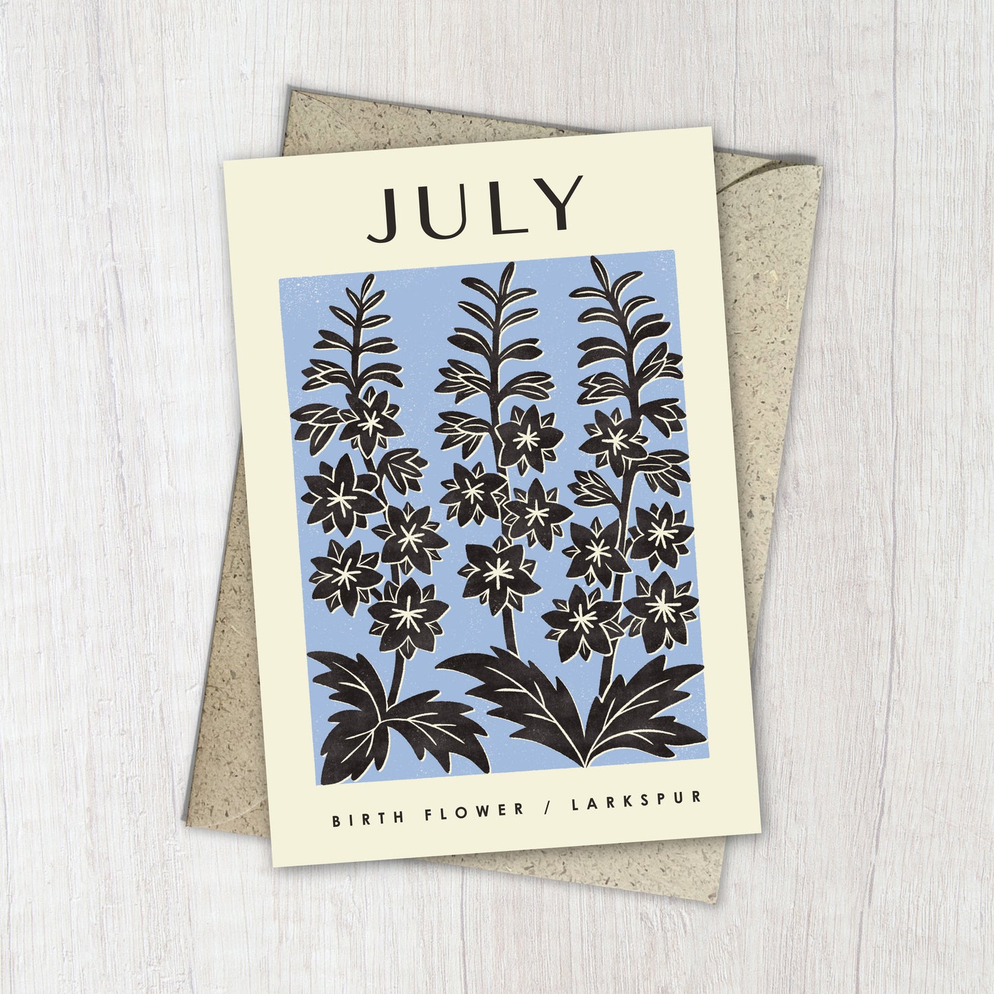 July Larkspur Reusable Art Card