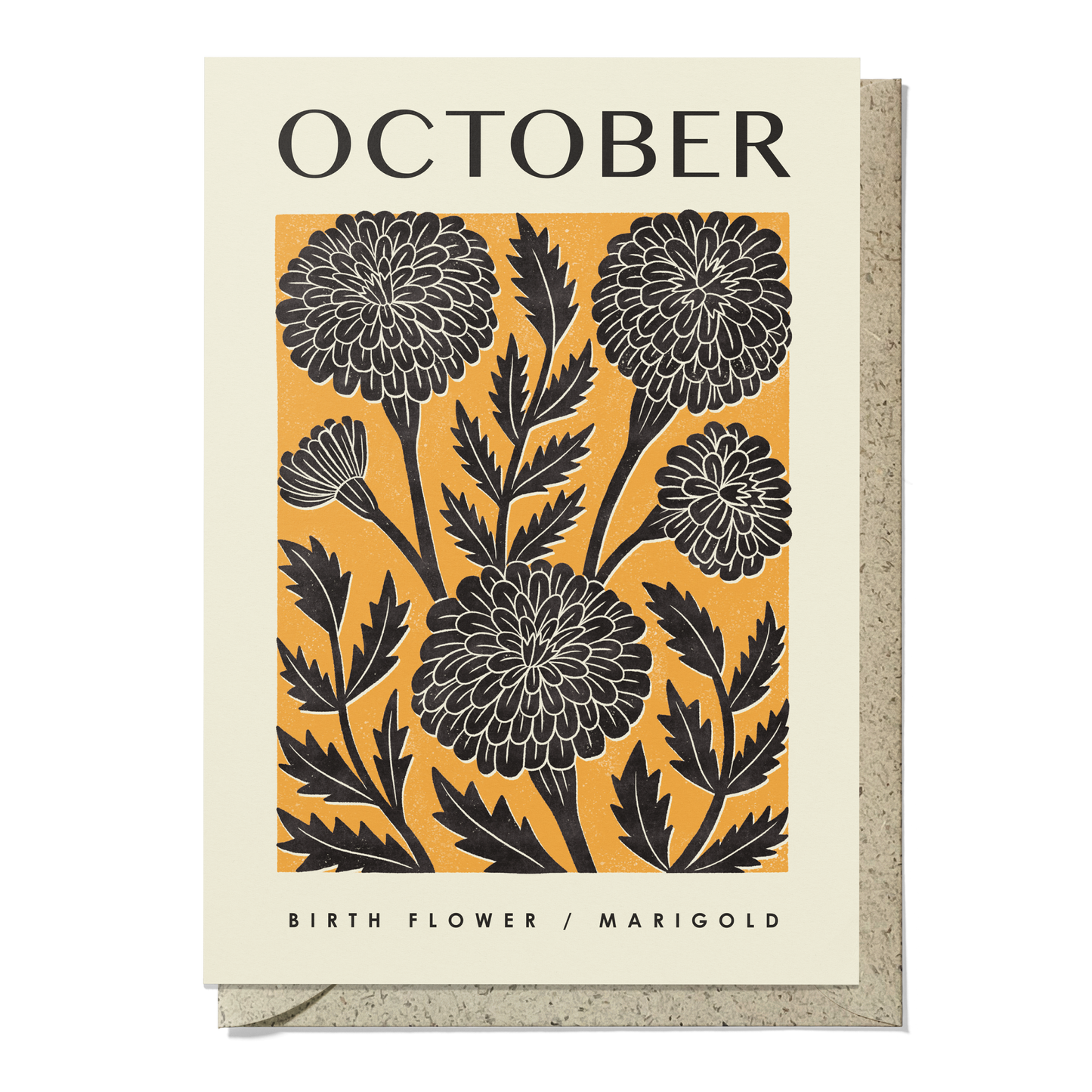 October Marigold Reusable Art Card