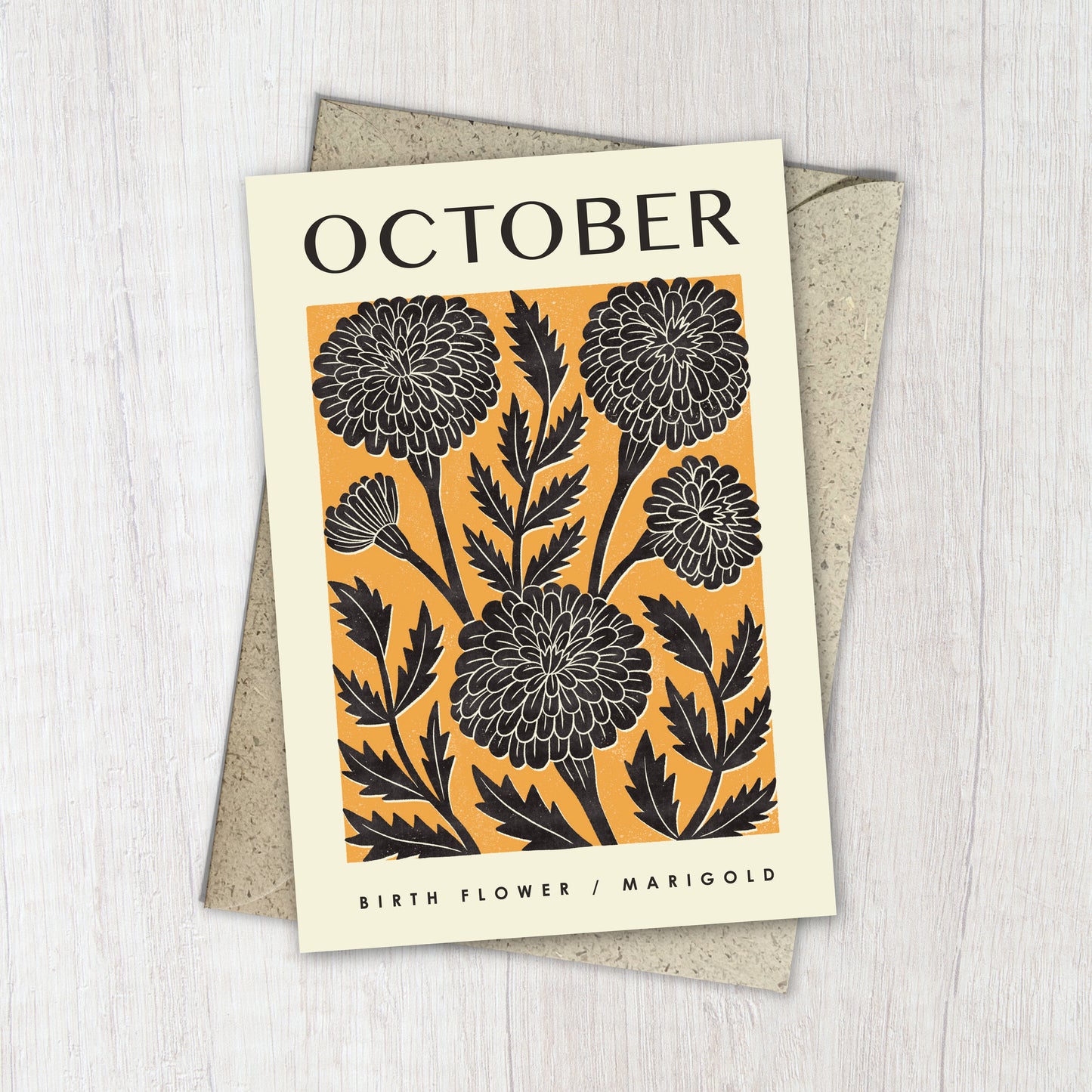 October Marigold Reusable Art Card