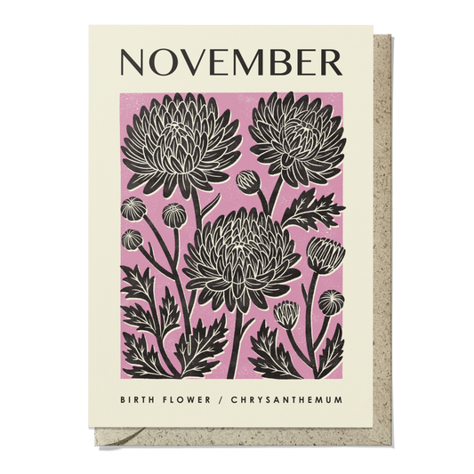 November Chrysanthemum Reusable Art Card