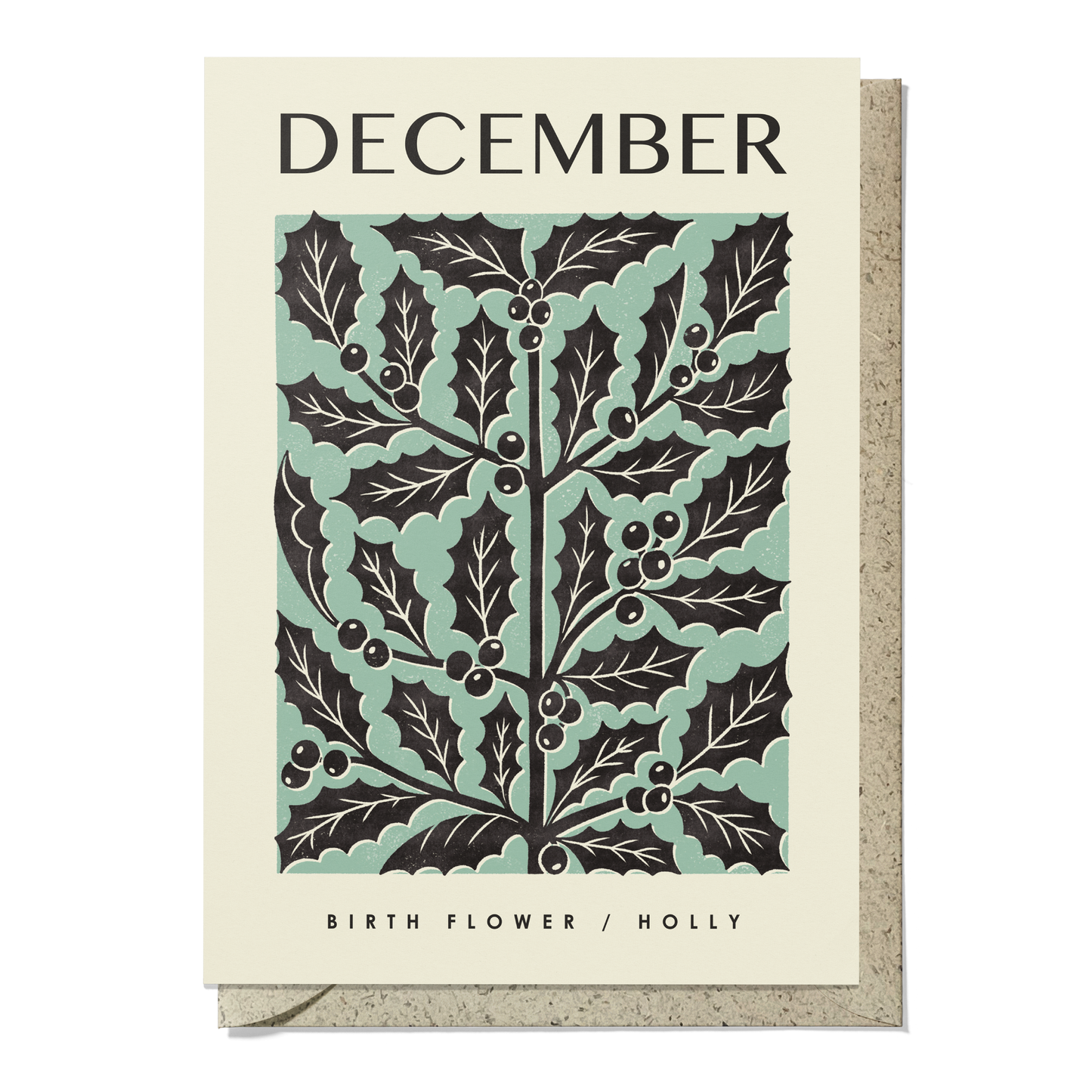December Holly Reusable Art Card