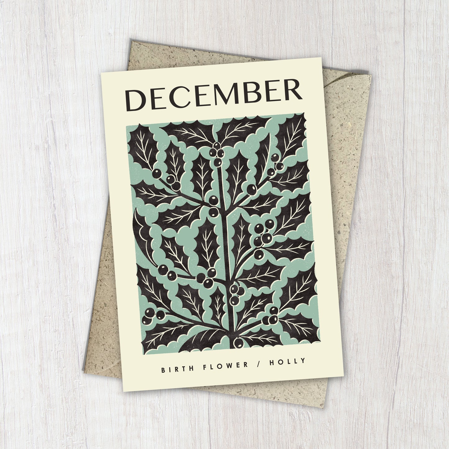 December Holly Reusable Art Card