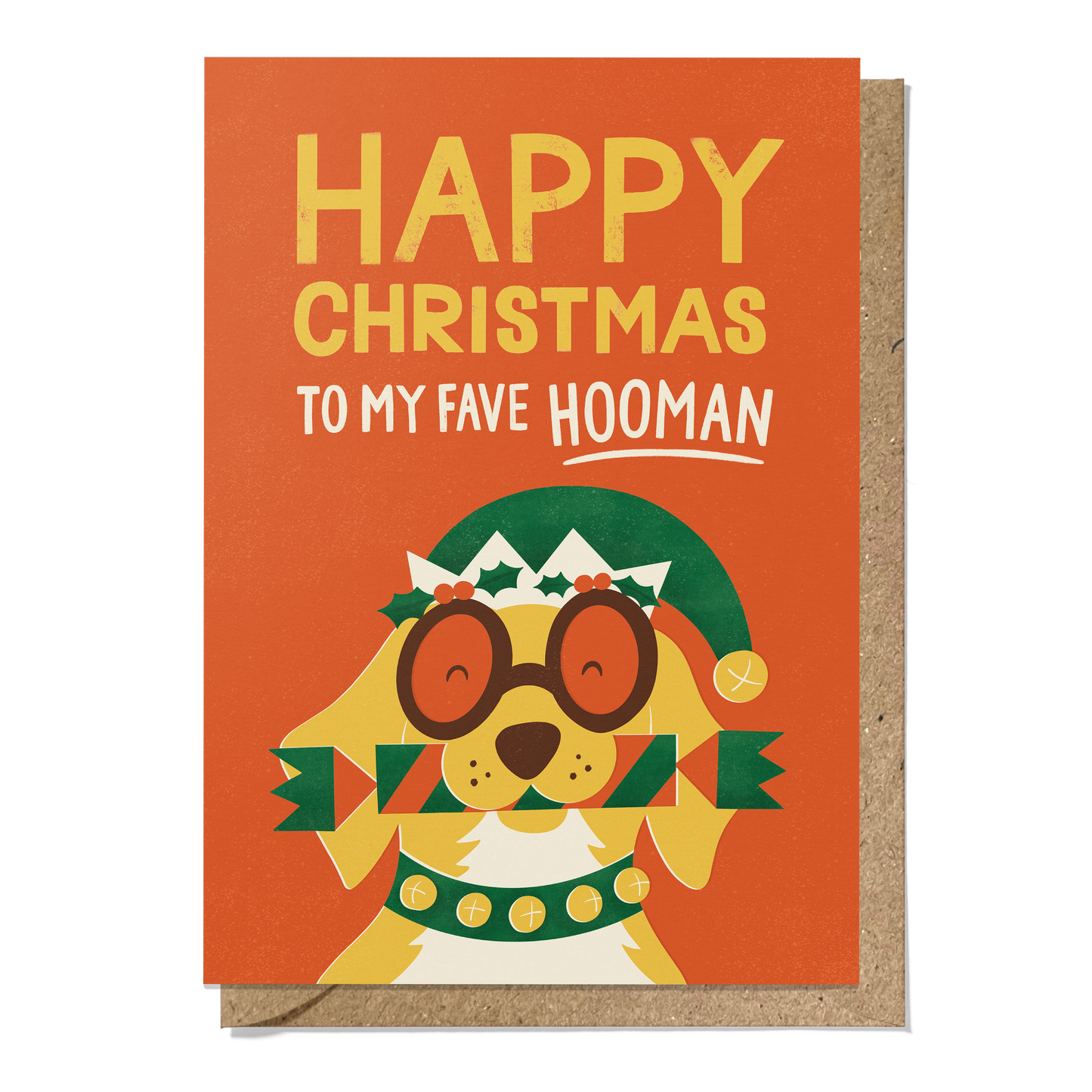 Fave Hooman Dog Christmas Card