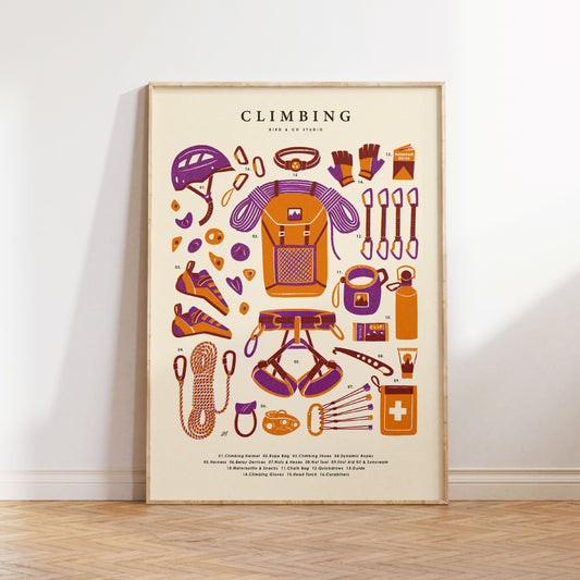 Climbing Kit Art Print