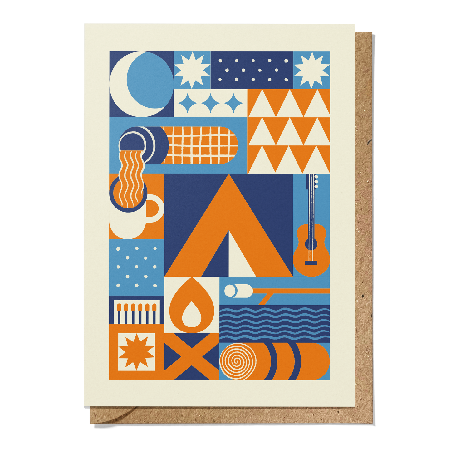 Wild Camping Geometric Reusable Art Card