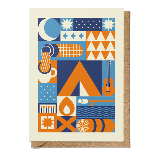 Wild Camping Geometric Reusable Art Card