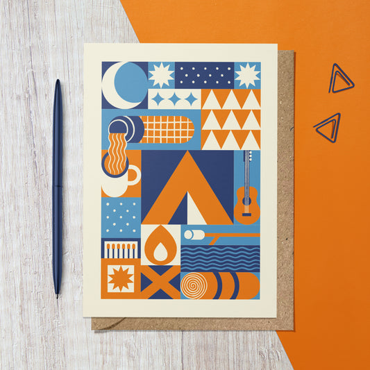 Wild Camping Geometric Reusable Art Card