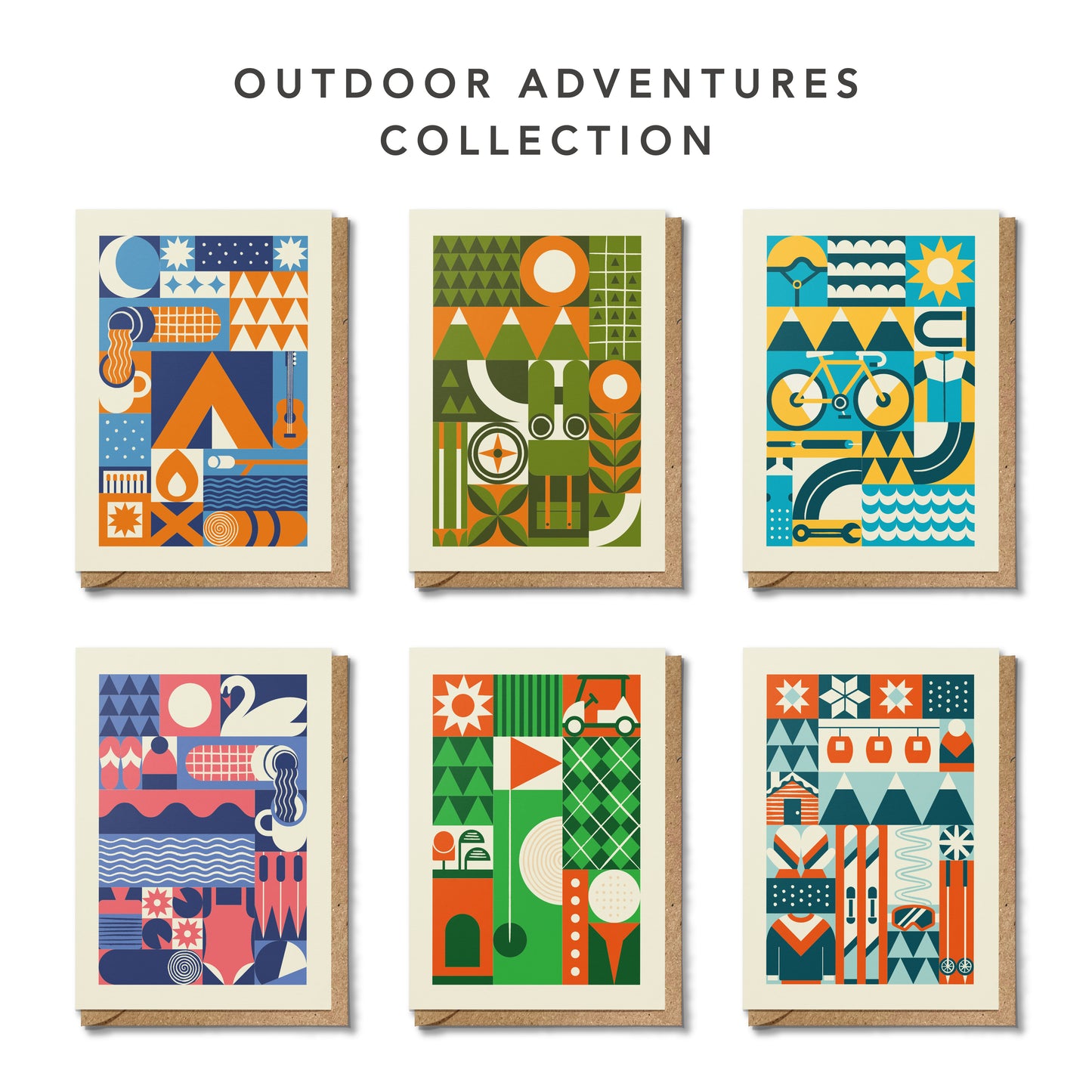 Hiking Geometric Reusable Art Card