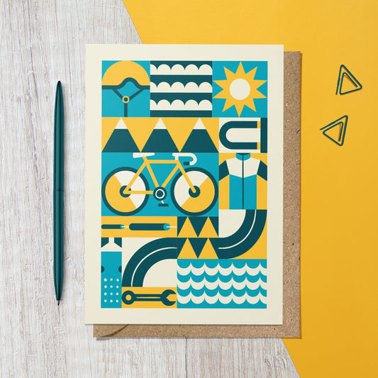 Cycling Geometric Reusable Art Card