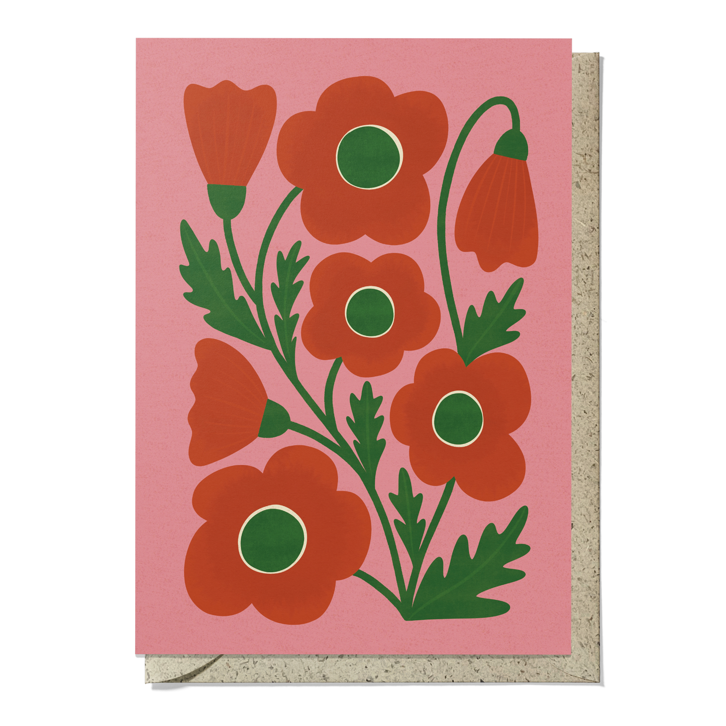 Corn Poppy Reusable Art Card