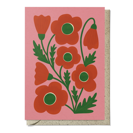 Corn Poppy Reusable Art Card