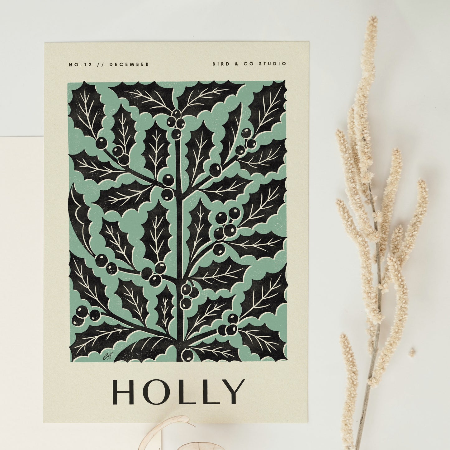 December Holly Art Print