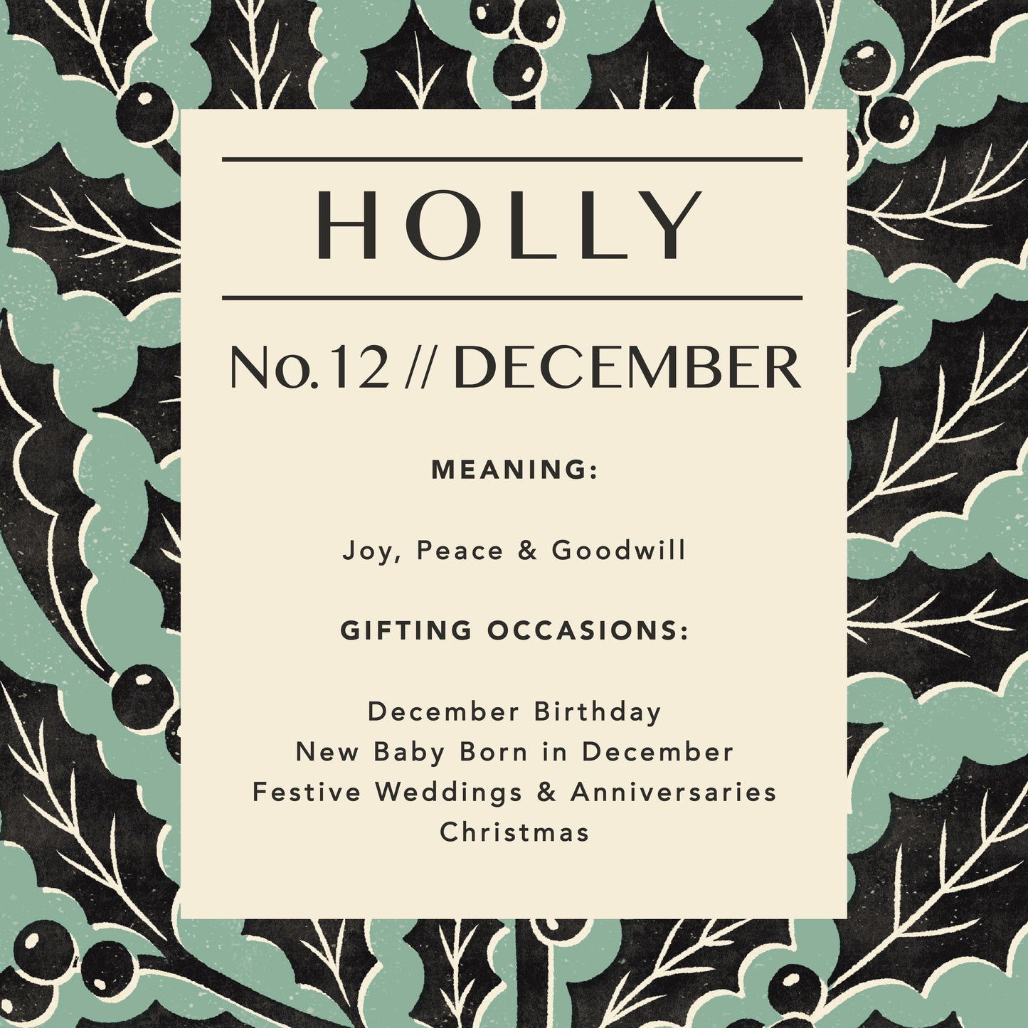 December Holly Art Print