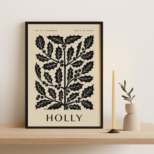 December Holly Art Print
