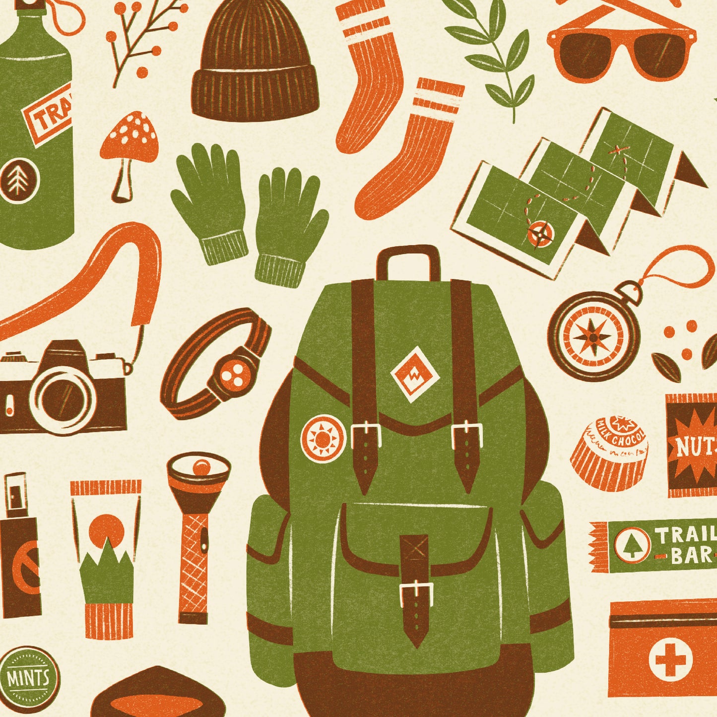 Hiking Kit Art Print