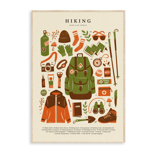 Hiking Kit Art Print