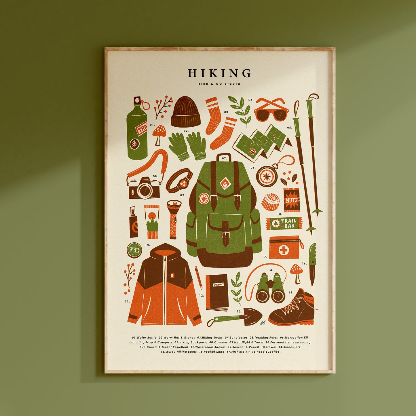 Hiking Kit Art Print
