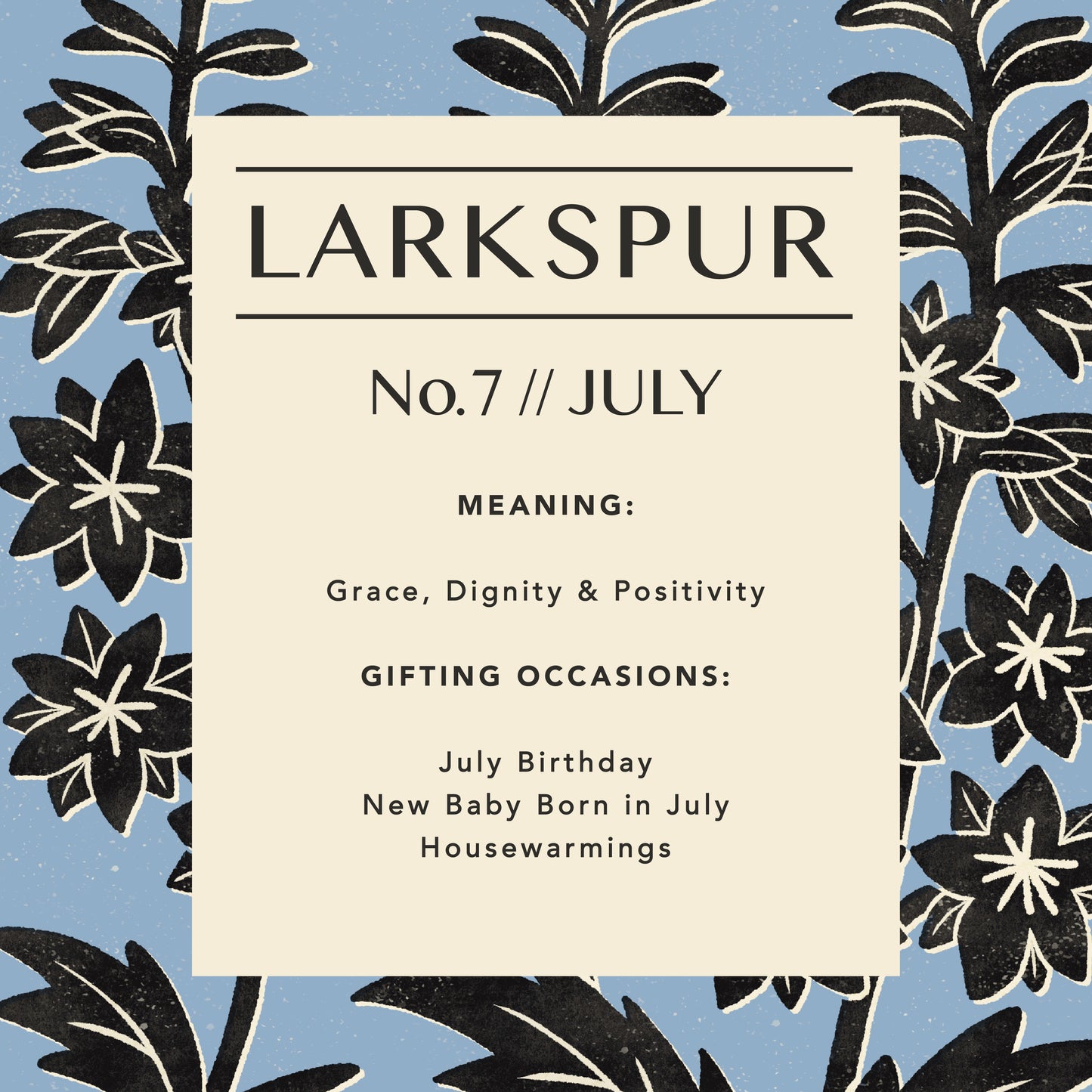 July Larkspur Art Print
