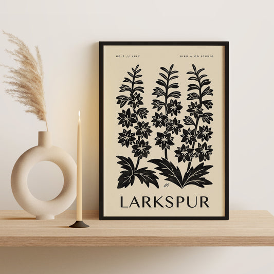 July Larkspur Art Print