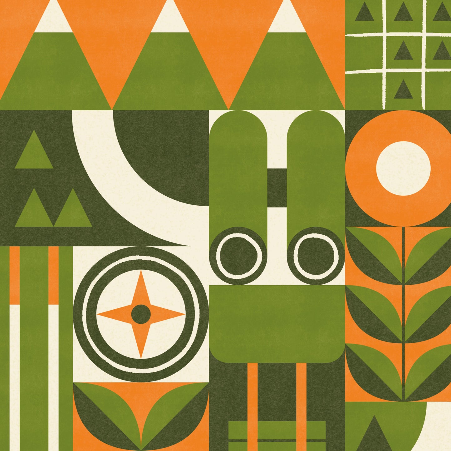 Hiking Geometric Art Print
