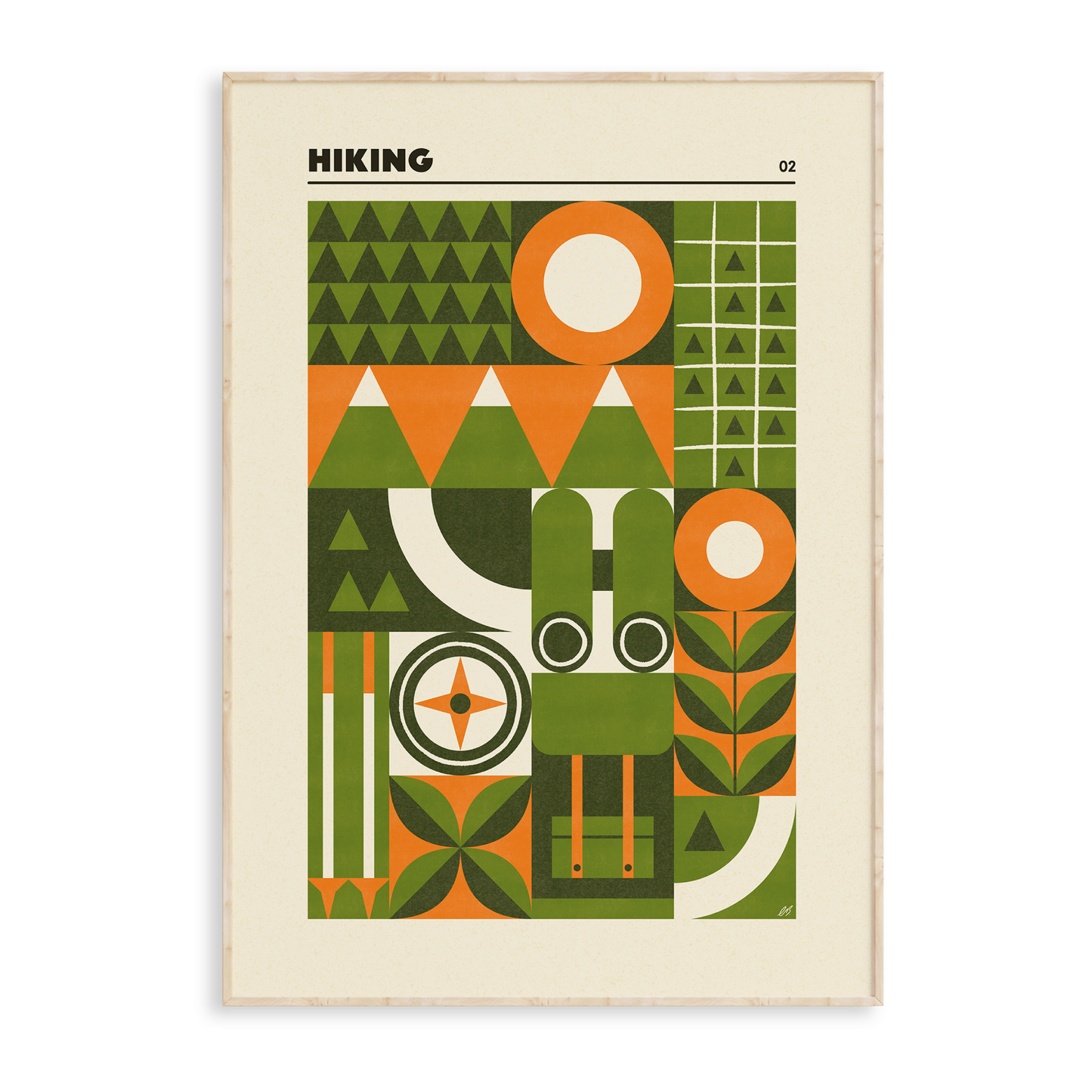 Hiking Geometric Art Print