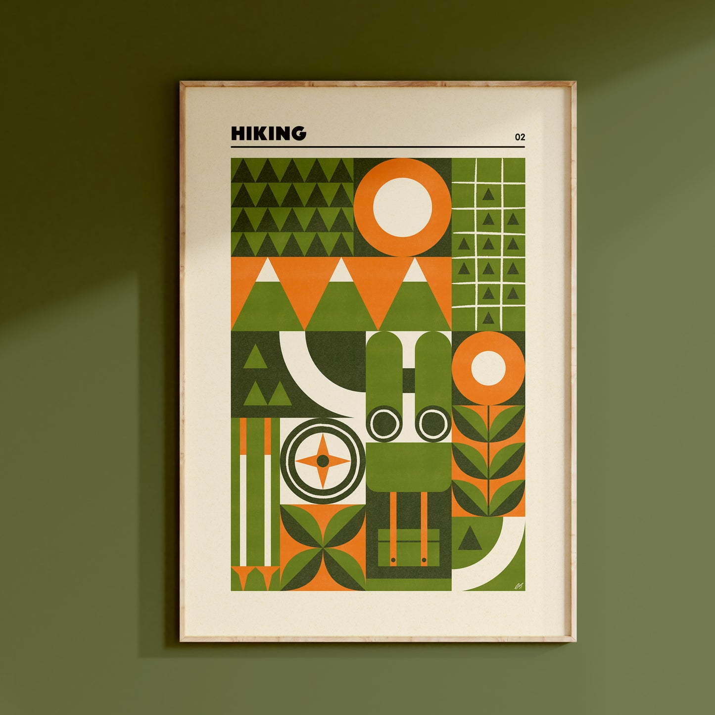 Hiking Geometric Art Print