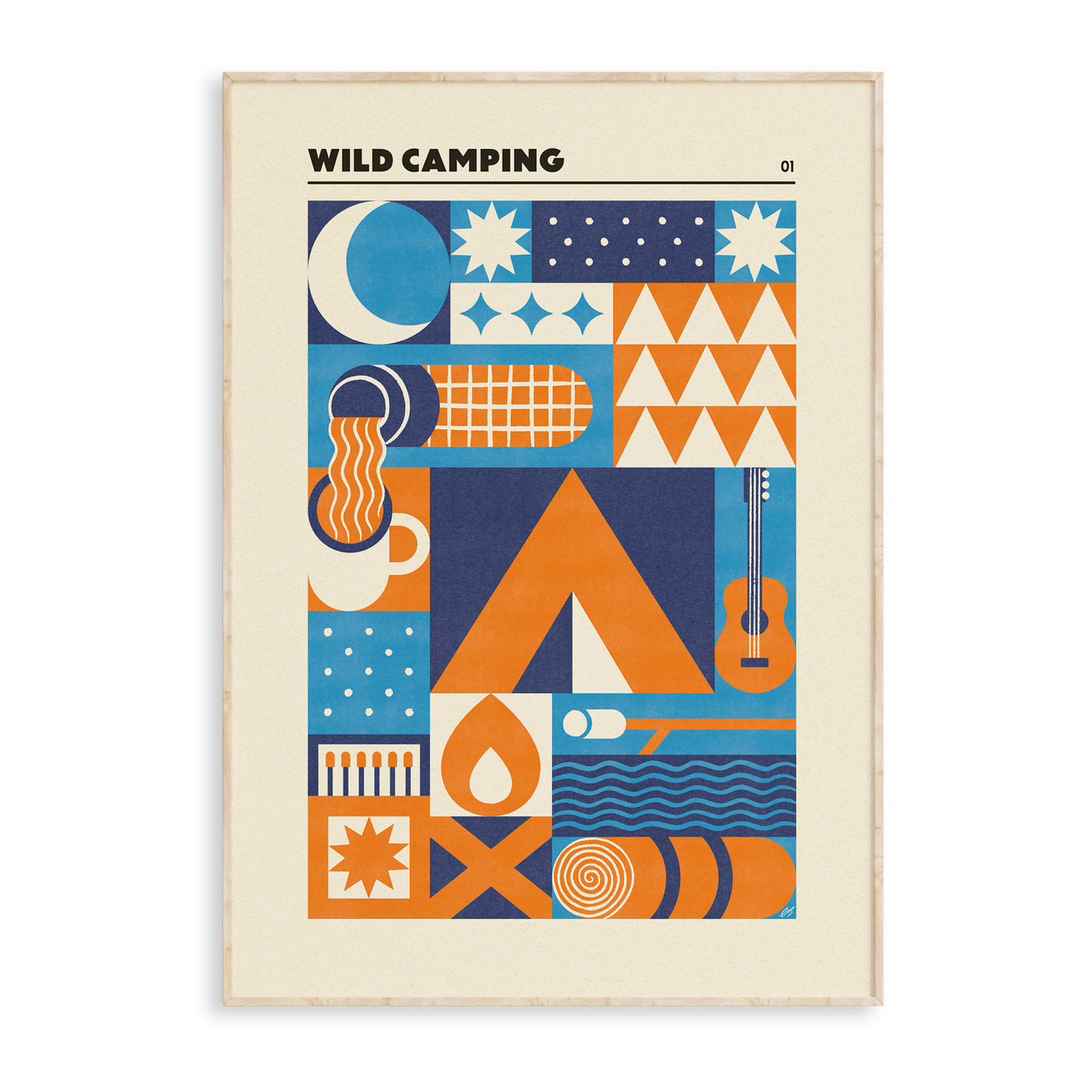 Wild Camping Geometric Art Print