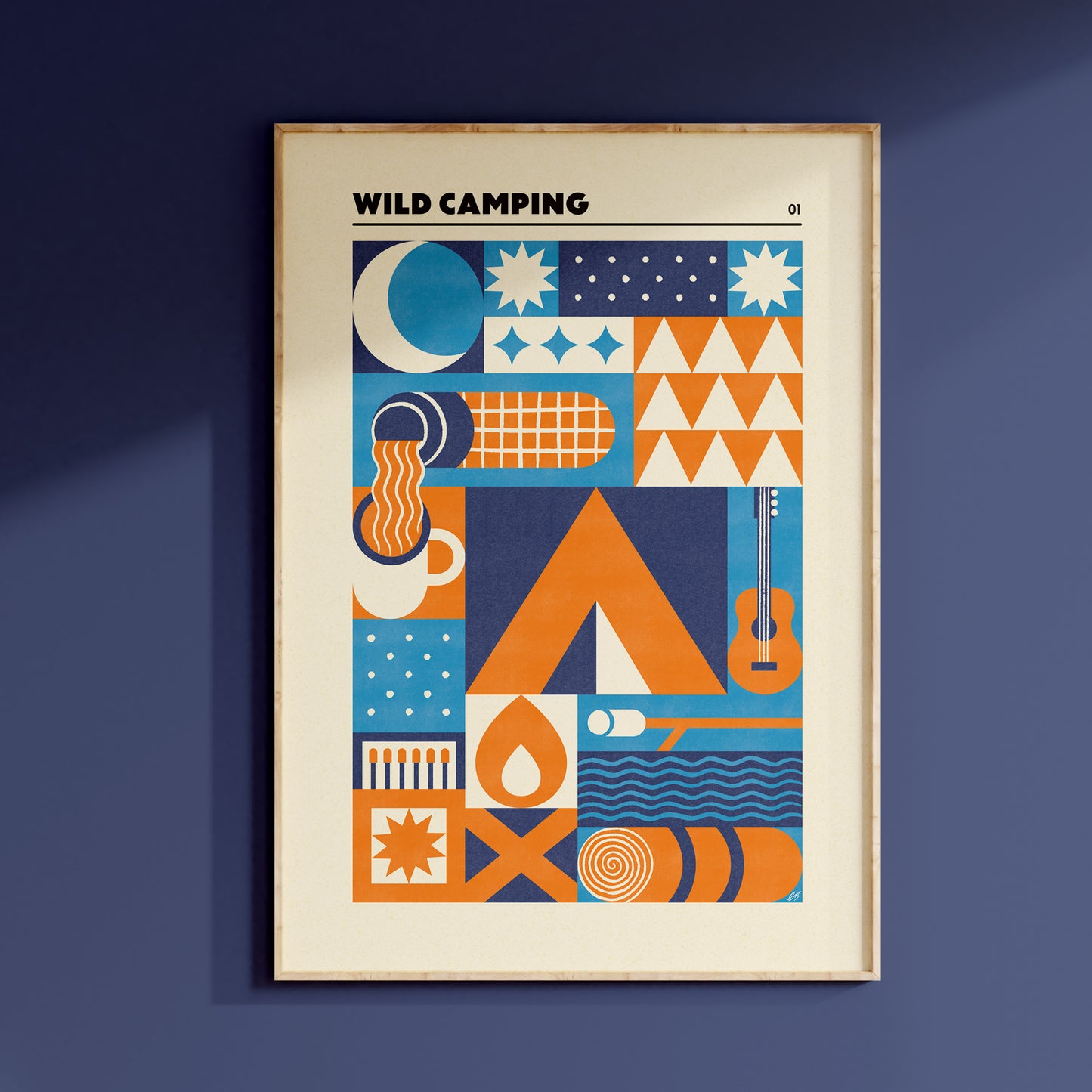 Wild Camping Geometric Art Print