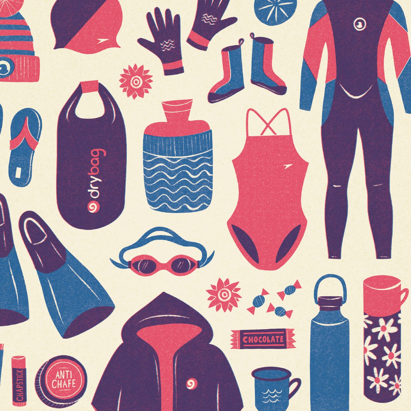 Wild Swimming Kit Art Print
