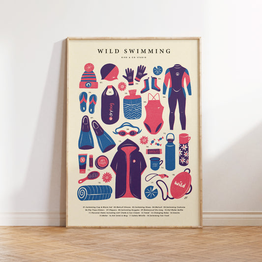 Wild Swimming Kit Art Print
