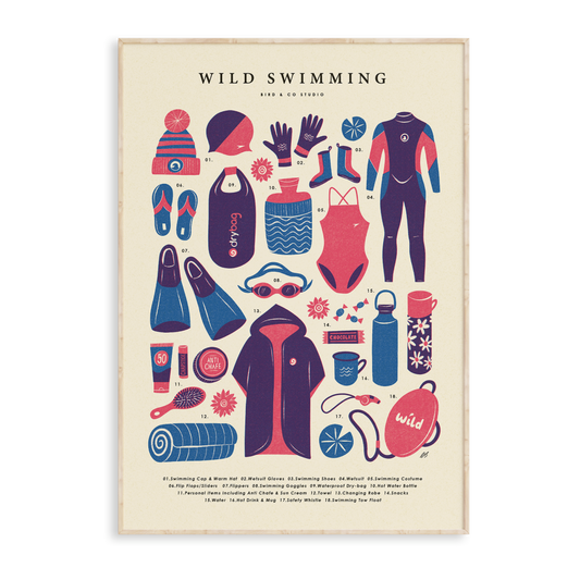 Wild Swimming Kit Art Print