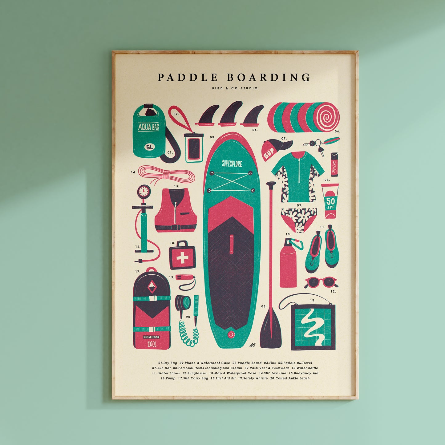 Paddle Boarding Kit Art Print