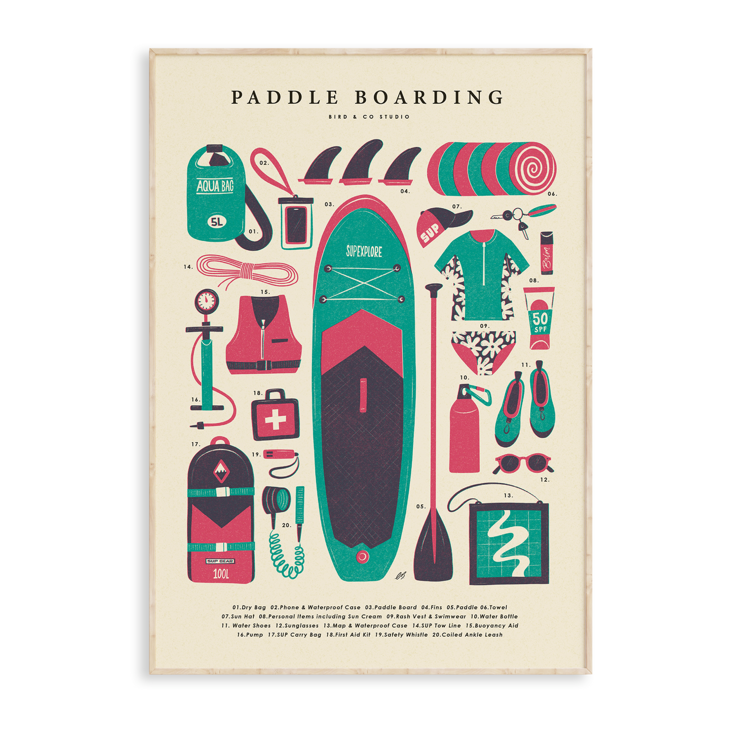 Paddle Boarding Kit Art Print