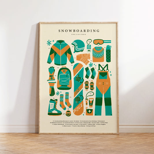 Snowboarding Kit Art Print