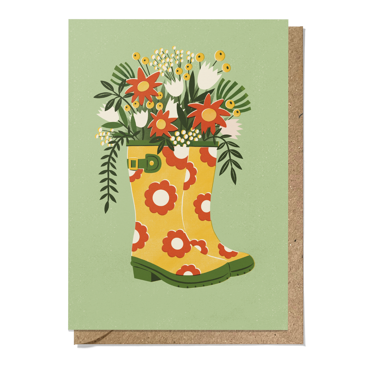 Spring Wellies Greeting Card