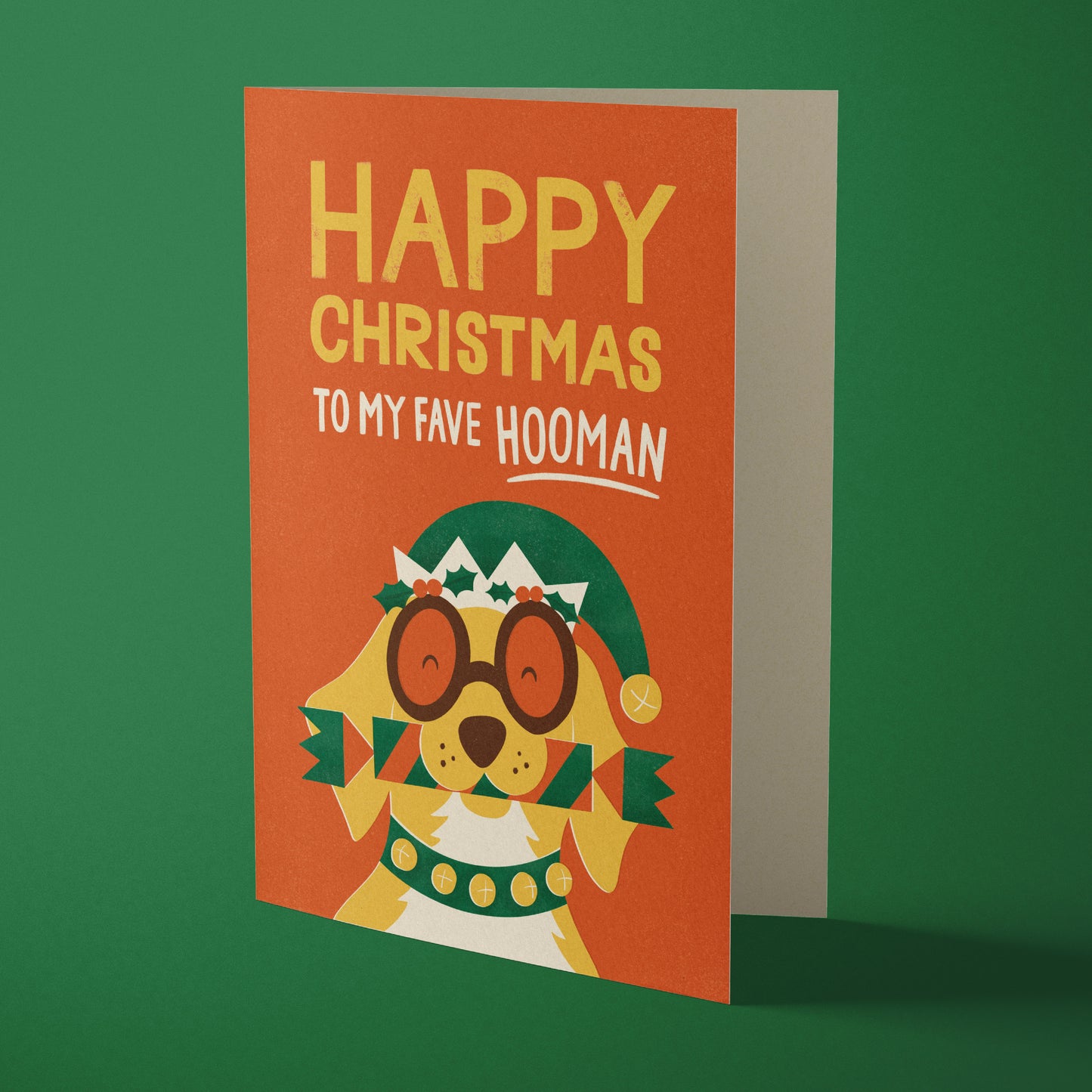 Fave Hooman Dog Christmas Card