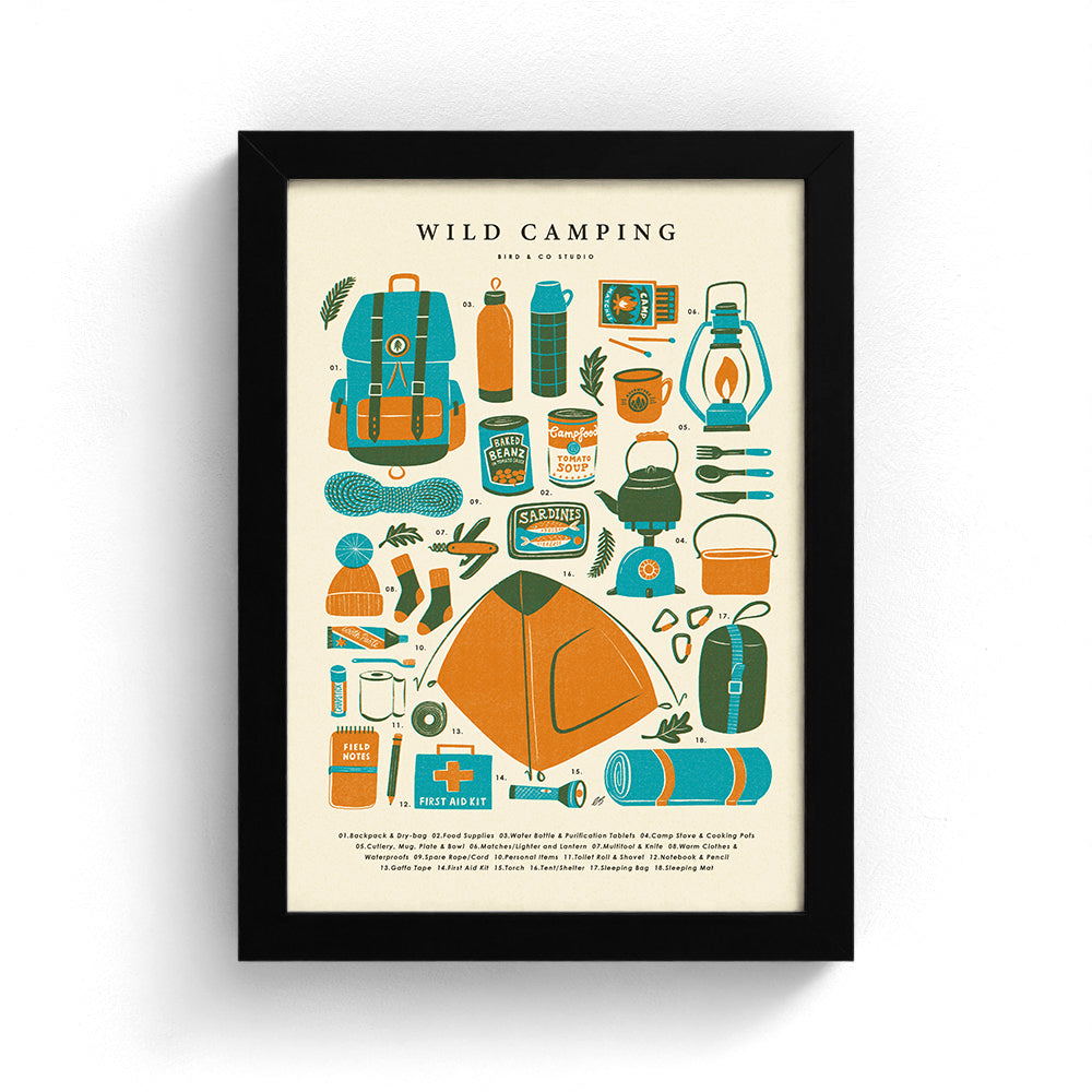 Wild Camping Kit Art Print