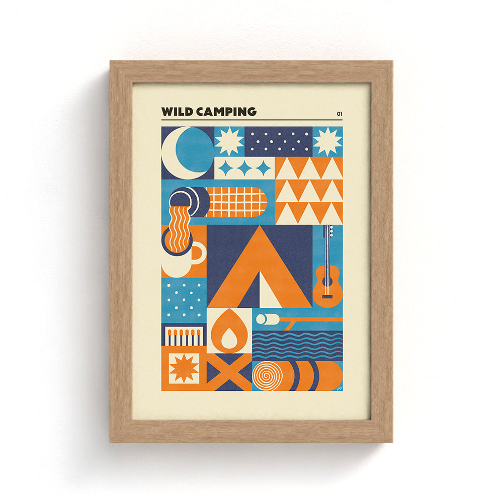 Wild Camping Geometric Art Print