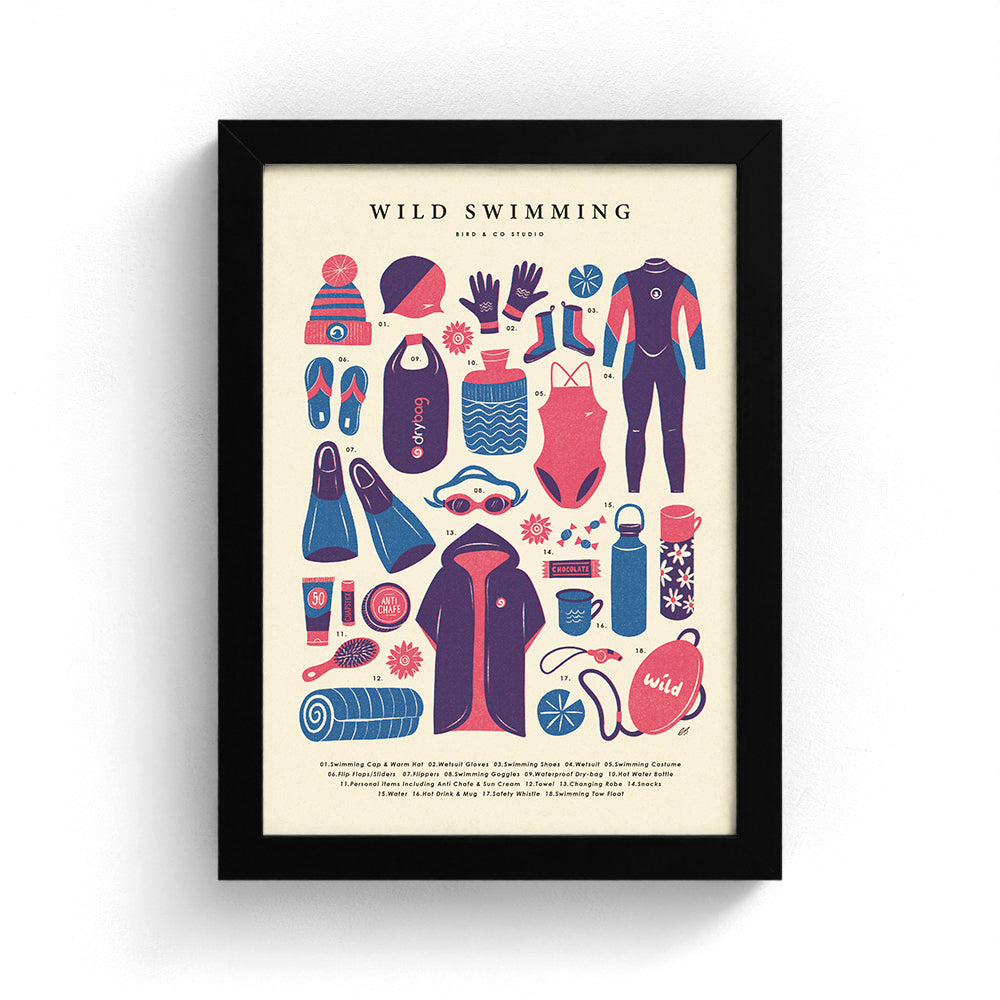 Wild Swimming Kit Art Print