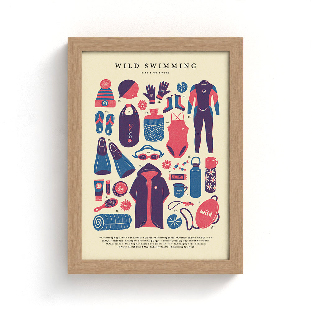 Wild Swimming Kit Art Print