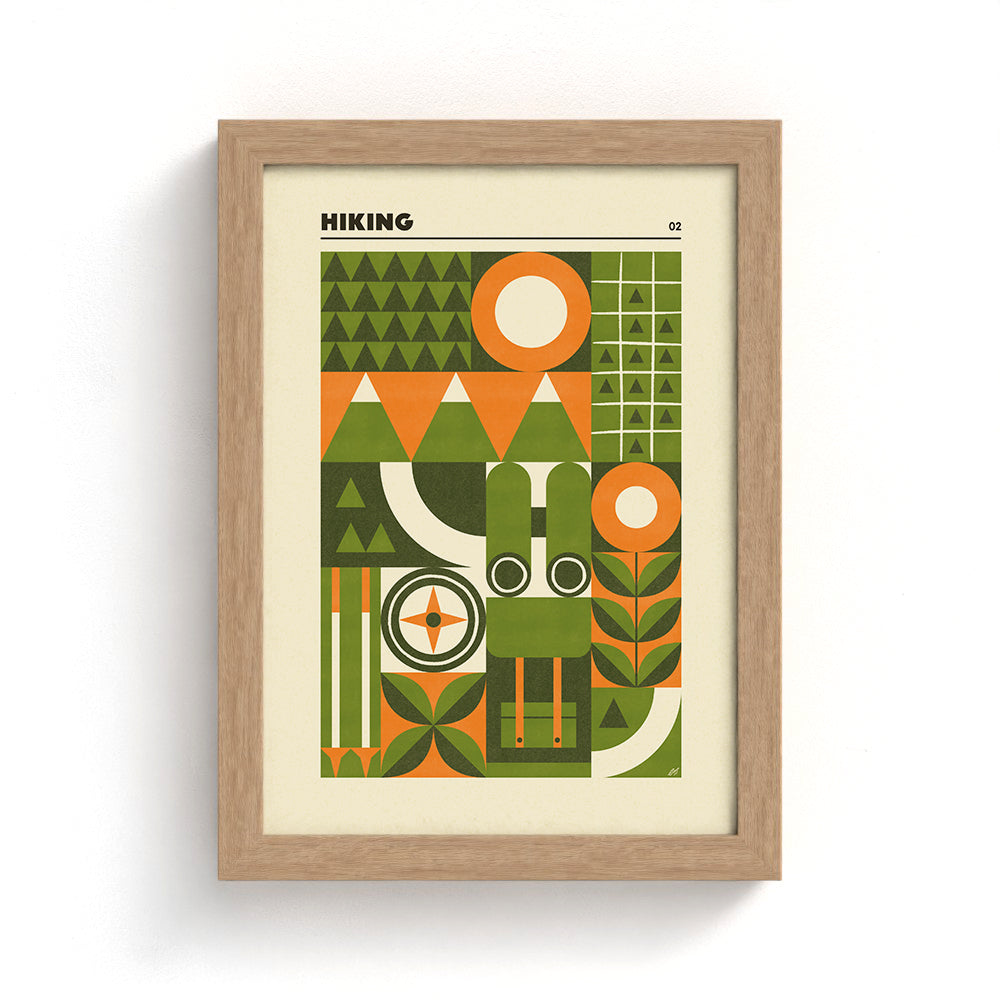 Hiking Geometric Art Print