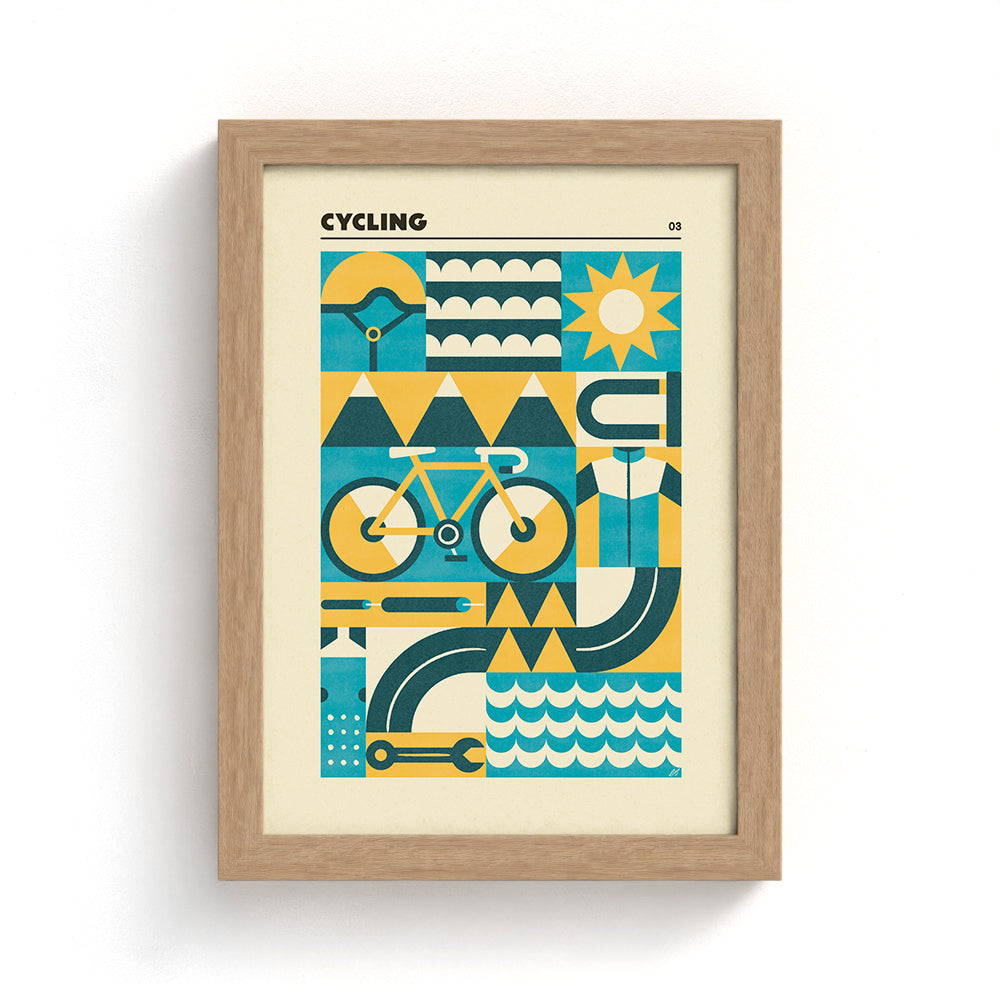 Cycling Geometric Art Print