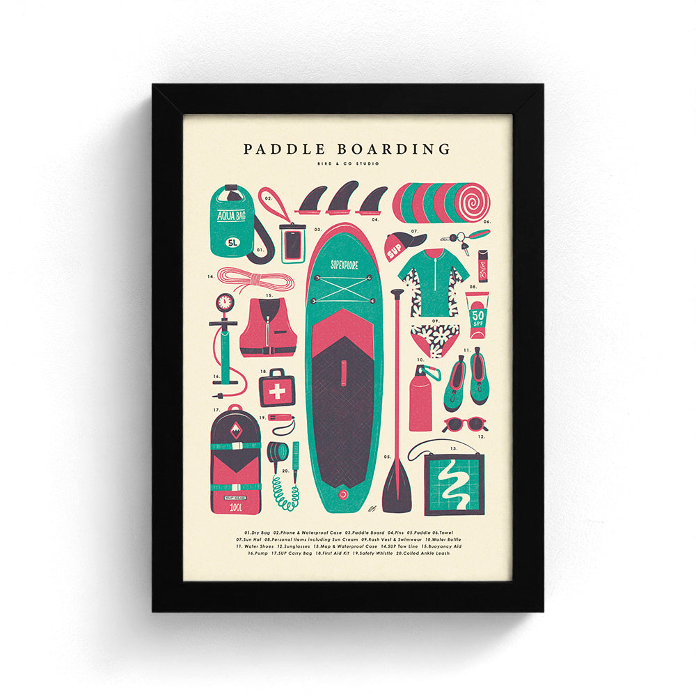 Paddle Boarding Kit Art Print