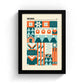 Skiing Geometric Art Print