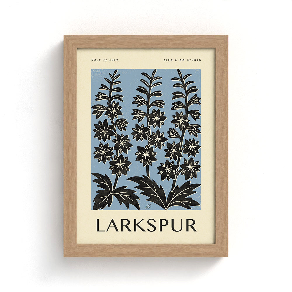 July Larkspur Art Print