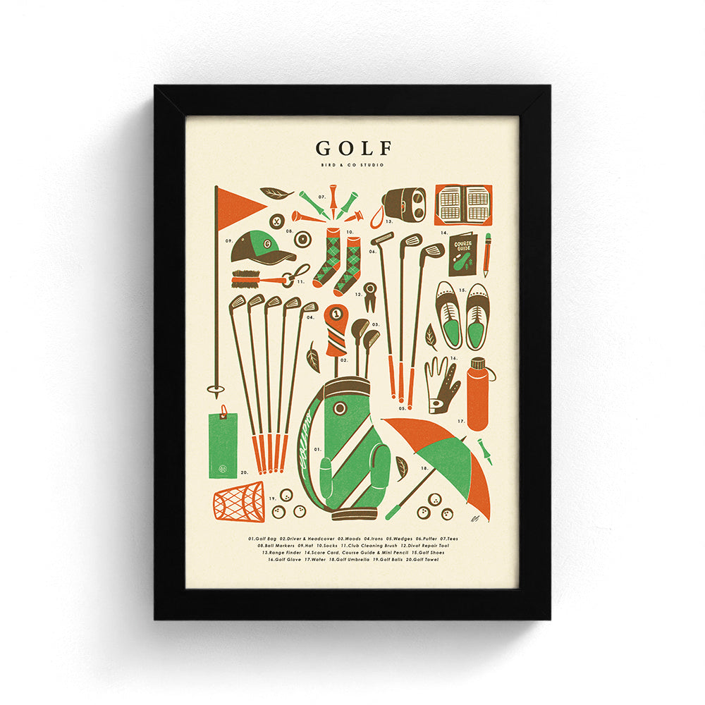 Golf Kit Art Print