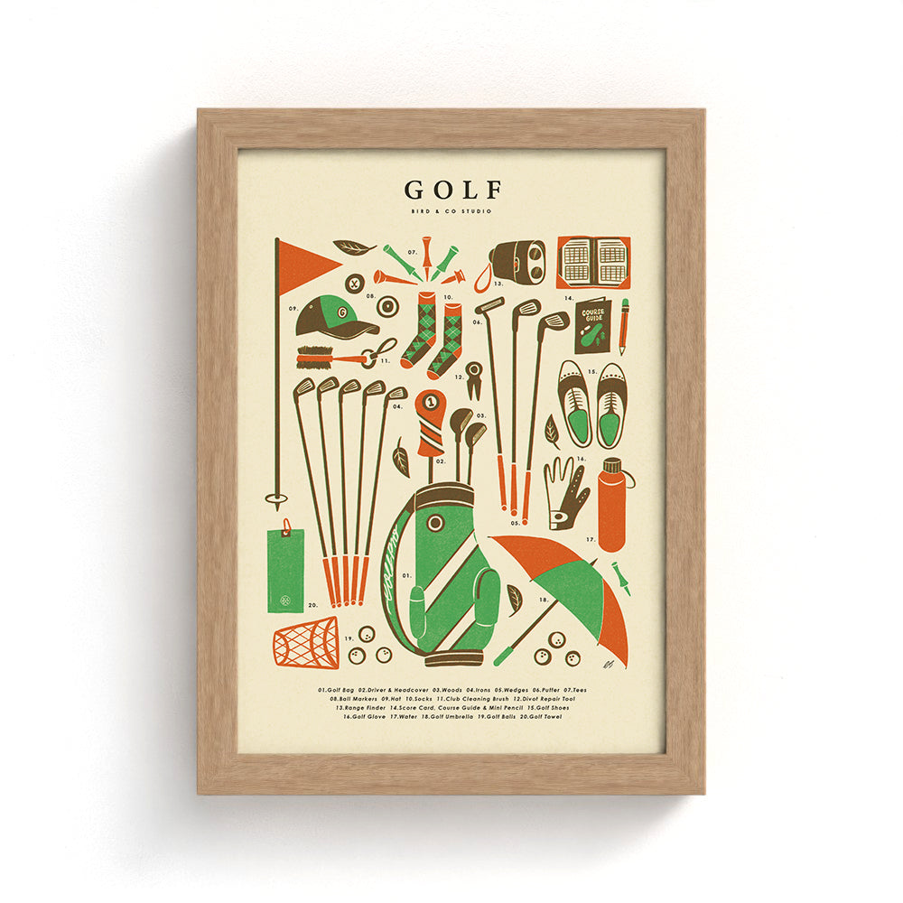 Golf Kit Art Print