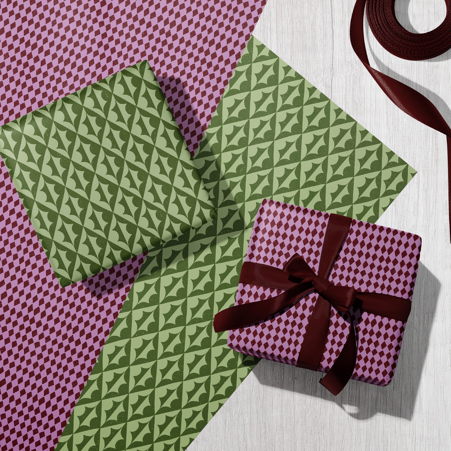 Plum Diamond Eco Gift Wrap