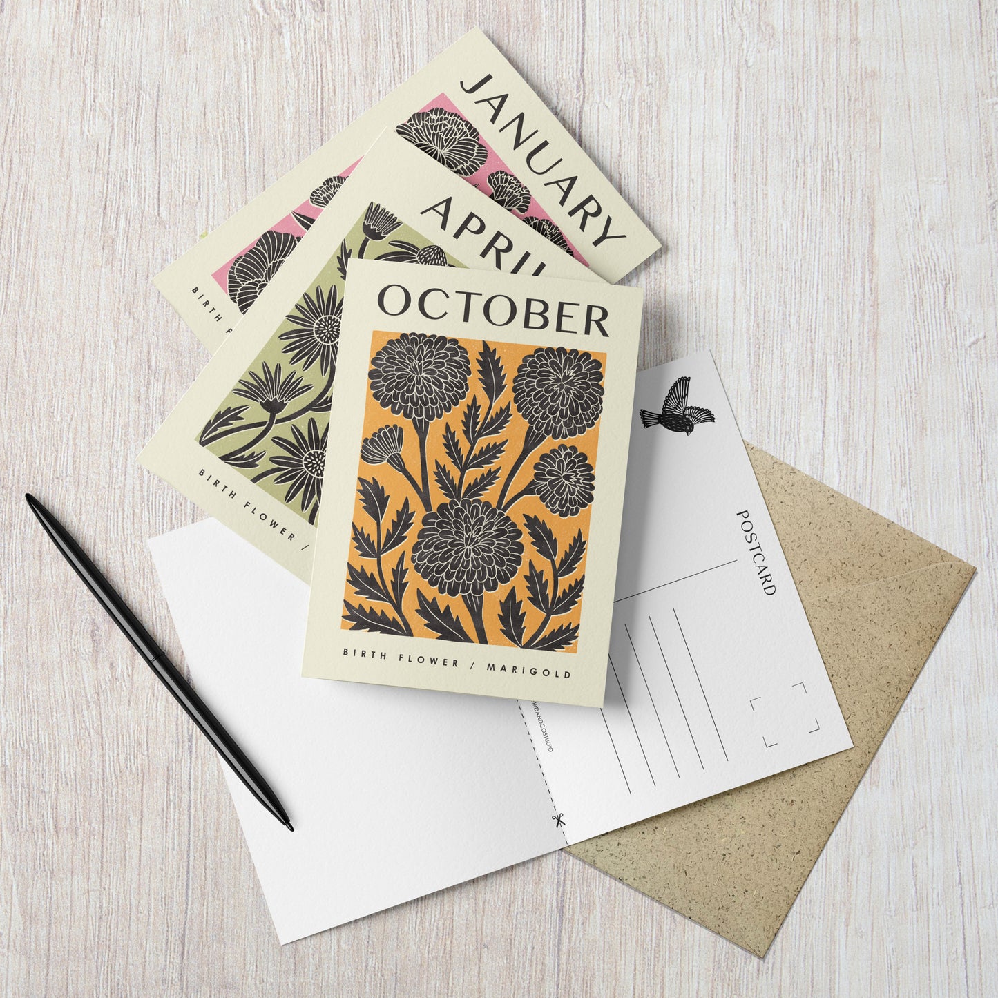 October Marigold Reusable Art Card